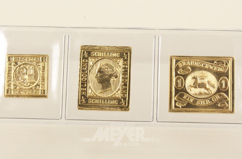 15 Medaillen, 900er GG,