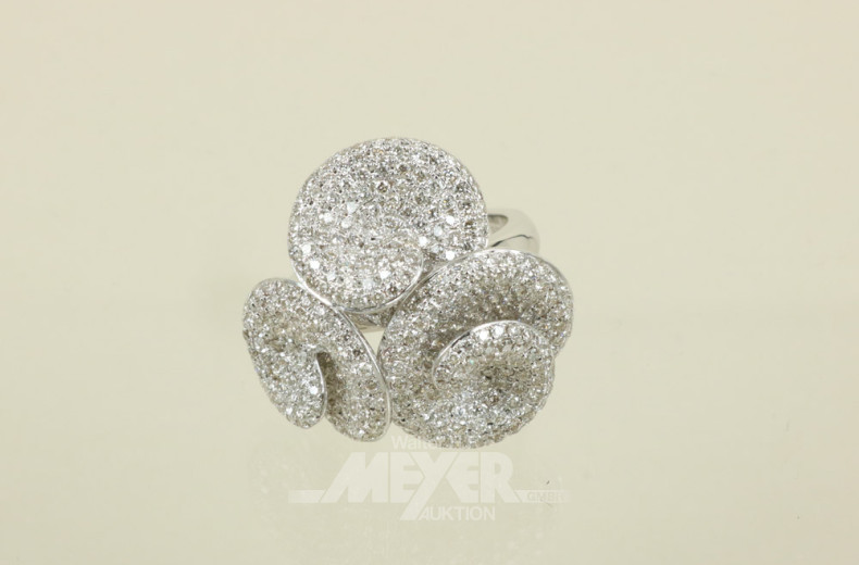 Damenring, 750er WG, blütenförmig