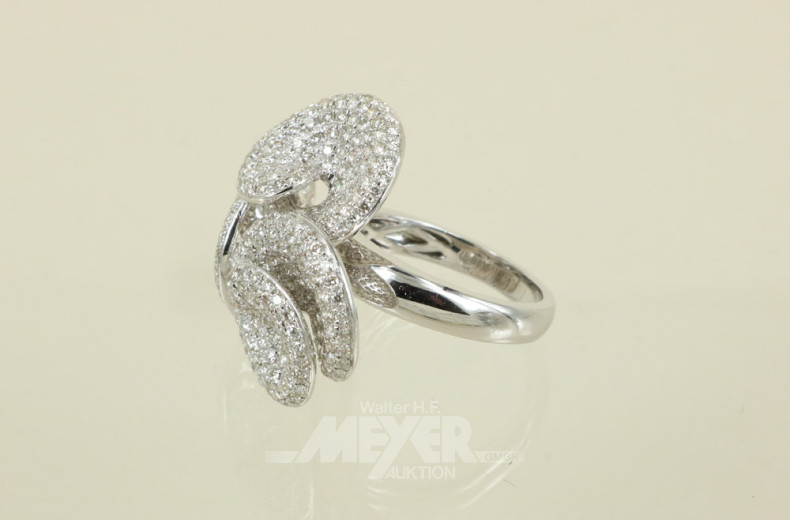 Damenring, 750er WG, blütenförmig