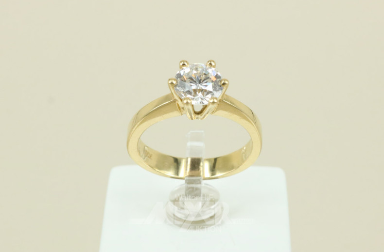 Damenring, 750er GG, mit Brillant-