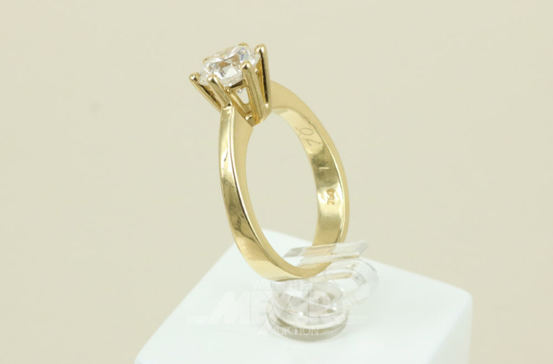 Damenring, 750er GG, mit Brillant-