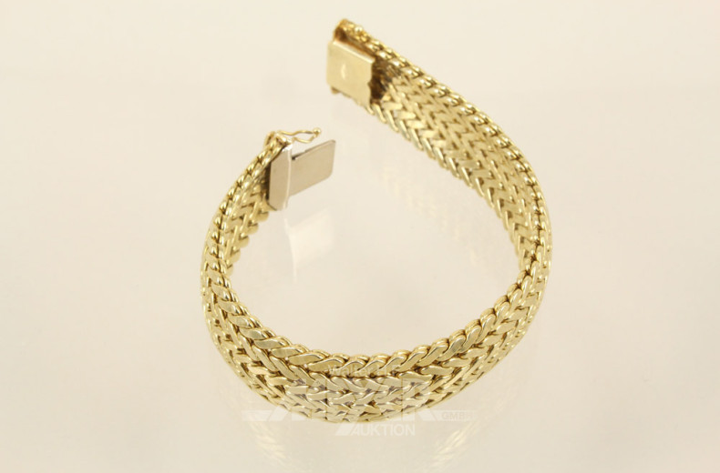 Armband, 585er GG, Zopfmuster