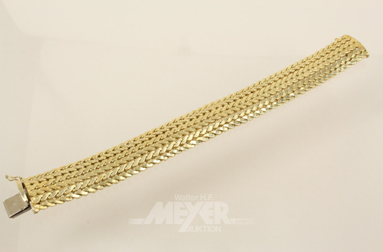Armband, 585er GG, Zopfmuster