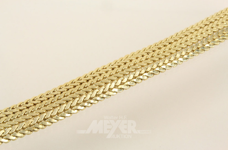 Armband, 585er GG, Zopfmuster
