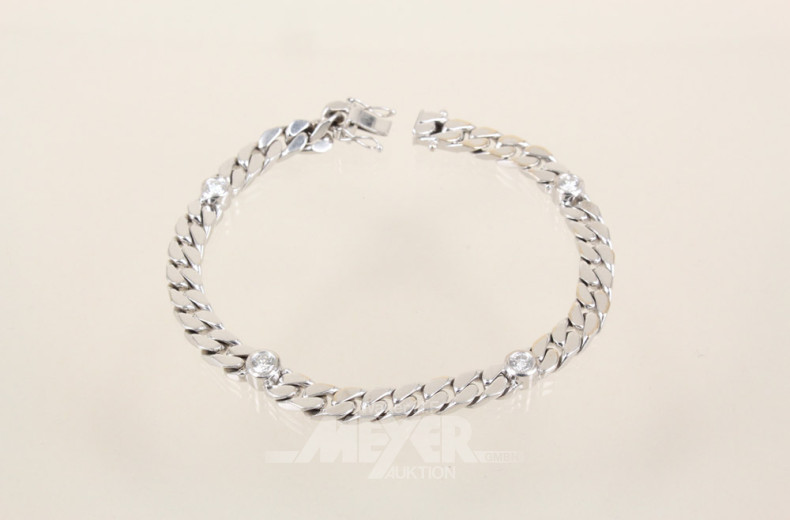 Flachpanzerarmband, 585er WG,