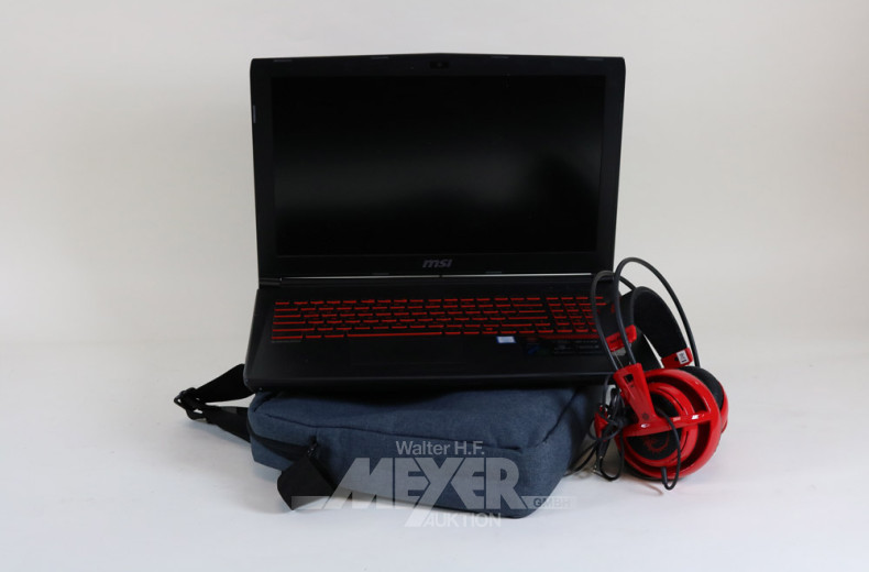 Gaming-Laptop MSI GL62 7RDX, schwarz