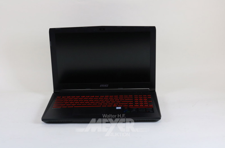 Gaming-Laptop MSI GL62 7RDX, schwarz