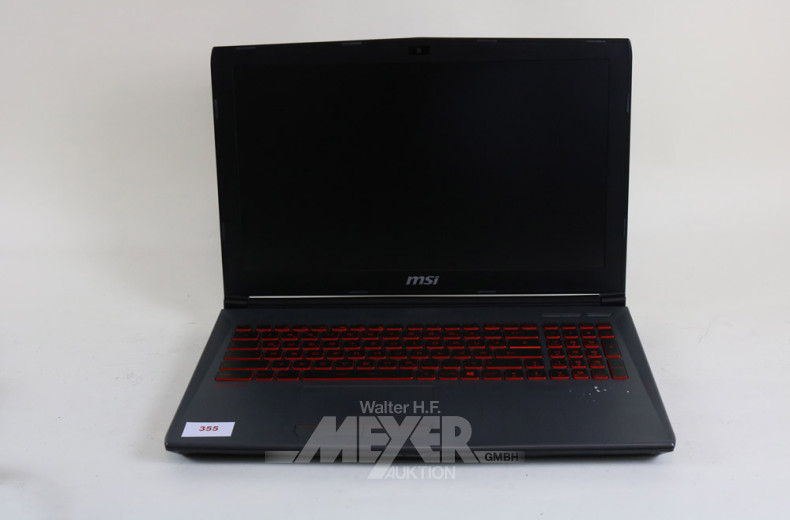 Gaming-Laptop MSI GL62 7RDX, grau