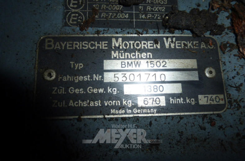 BMW Oltimer Tyo. 1502, blau