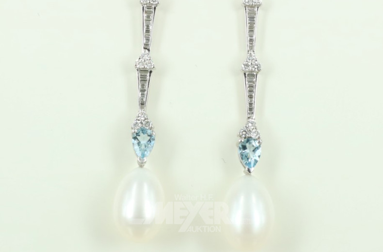 Paar Ohrgehänge, 750er WG, ausgefasst