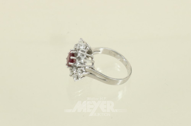 Damenring, 585er WG, besetzt mit 16 kl.