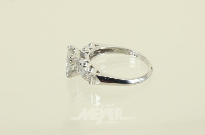 Damenring, Platin, besetzt mit 1 Brill.-