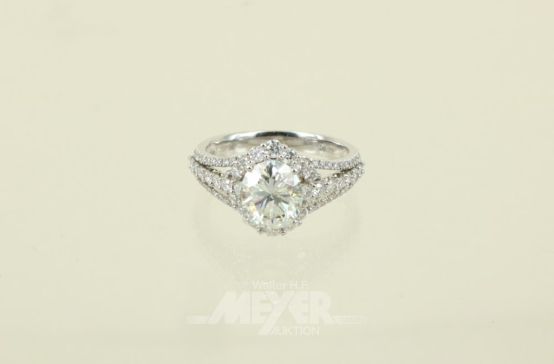 Damenring, 750er WG, besetzt mit