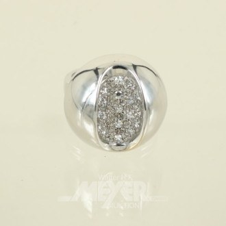 Ring, 750er WG, ca. 15,8 g., halbkugel-