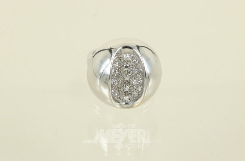 Ring, 750er WG, ca. 15,8 g., halbkugel-
