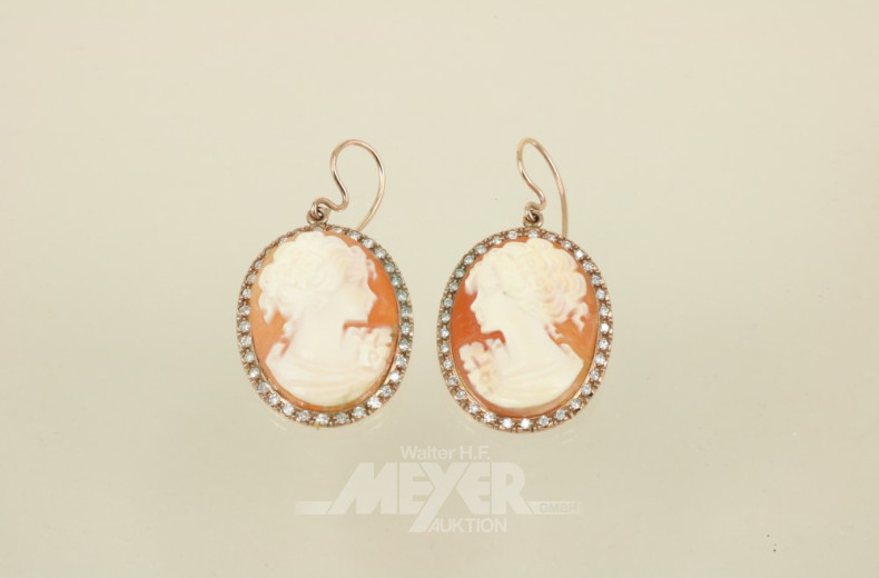 Paar Ohrgehänge, 585er RG (Säuretest)