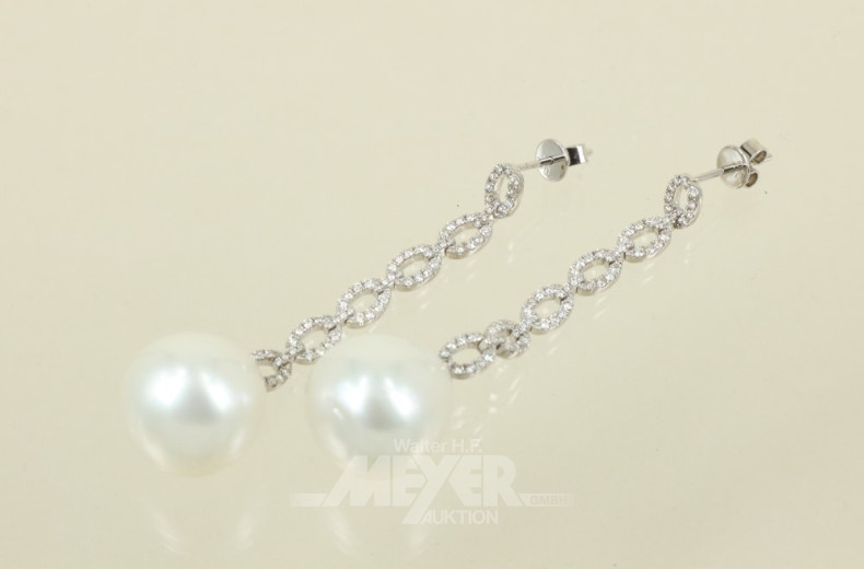 Paar Ohrgehänge, 750er WG, besetzt mit