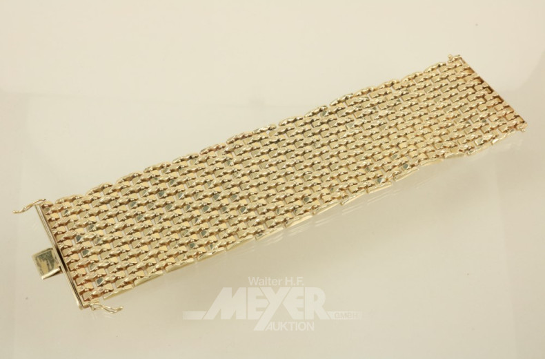 Gliederarmband, 585er GG, ca. 65 g.
