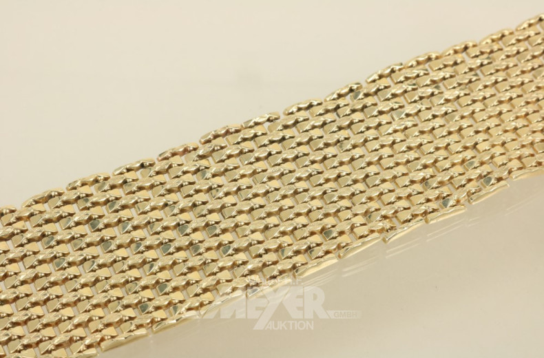 Gliederarmband, 585er GG, ca. 65 g.