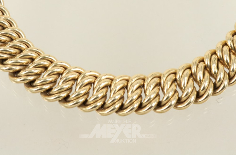 Panzerarmband, Doppel S, 585er GG