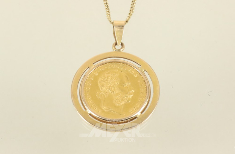 Kette, 750er GG, mit 1 Münzanhänger