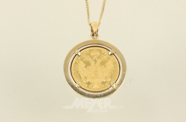 Kette, 750er GG, mit 1 Münzanhänger