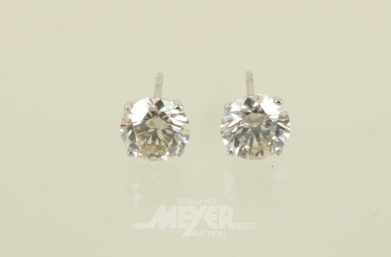 Paar Ohrstecker, 585er WG, besetzt mit