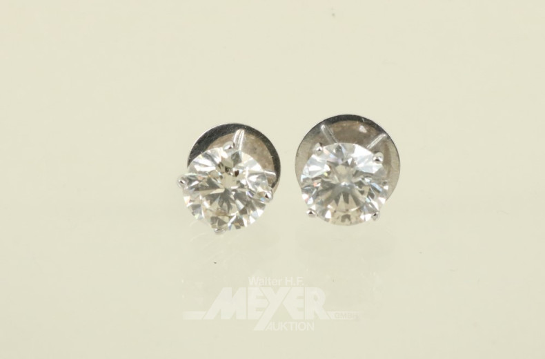 Paar Ohrstecker, 585er WG, besetzt mit