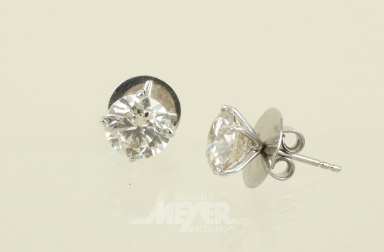 Paar Ohrstecker, 585er WG, besetzt mit