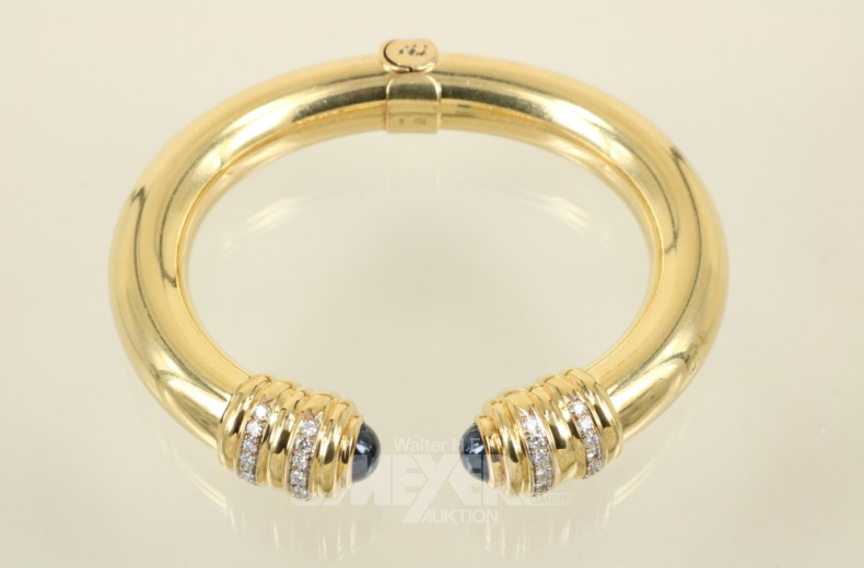 Armreifen, 750er GG, modernes Design,