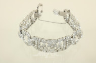 Platin-Armband, Art Deco, besetzt mit
