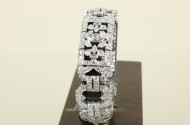 Platin-Armband, Art Deco, besetzt mit