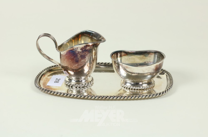 Zucker- und Rahmenservice, 925er Silber