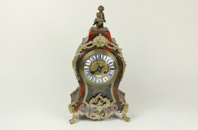 Kaminuhr im Boulle-Stil, mit Konsole,