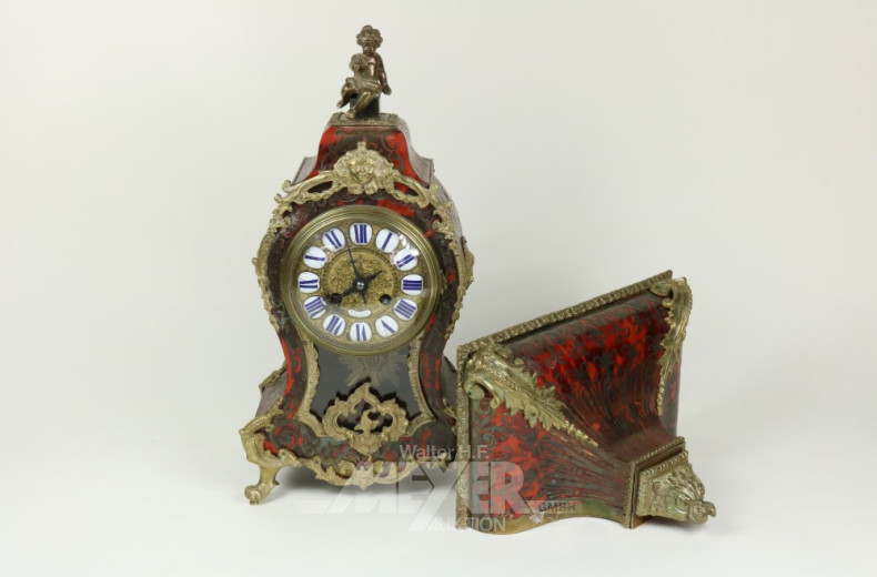 Kaminuhr im Boulle-Stil, mit Konsole,