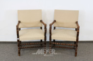 Paar Armlehnstühle/Sessel, Nußbaum