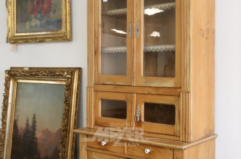 Vitrinen-Aufsatzschrank um 1870,