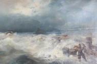 Gemälde ''Schiffbrüchige im Sturm'',