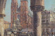 Gemälde ''Marktszene in Krakau''