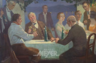 Gemälde ''Weintrinkende Gesellschaft'',