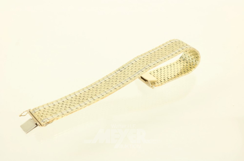 breites Armband, 585er GG, ca. 49 g.