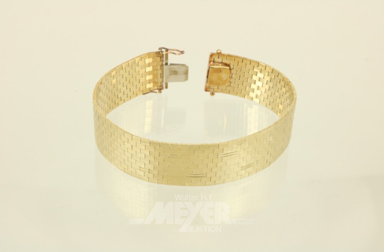 breites Armband, 585er GG, mattiert