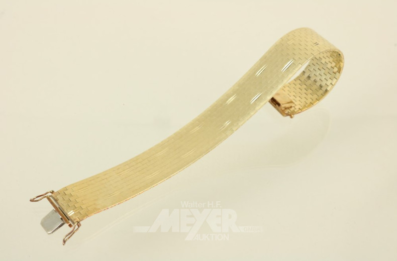 breites Armband, 585er GG, mattiert