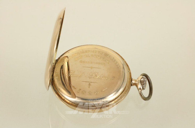 Taschenuhr, 585er GG, Innendeckel