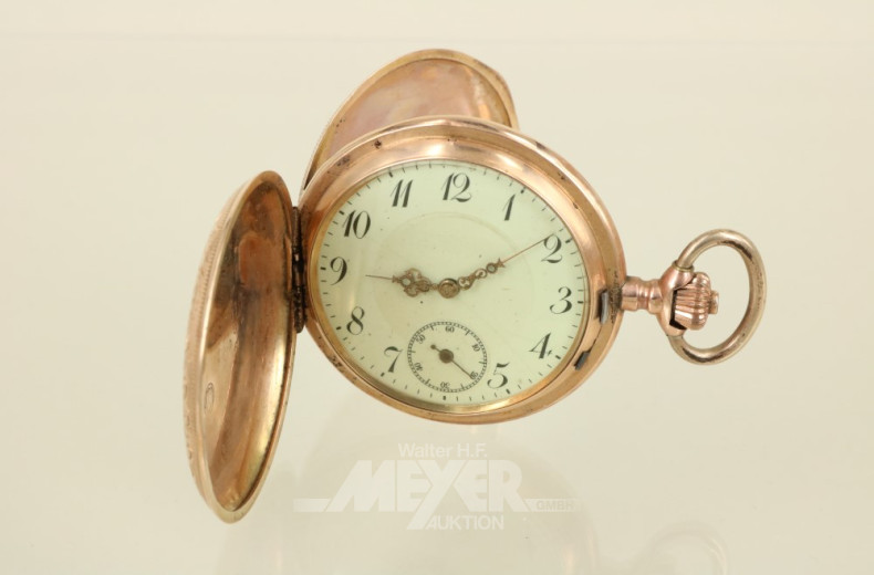 Taschenuhr, 585er GG, 2-Deckel Gold mit