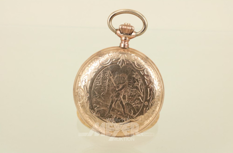Taschenuhr, 585er GG, 2-Deckel Gold mit