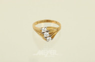 Ring, 750er GG, besetzt mit 3 Brillanten