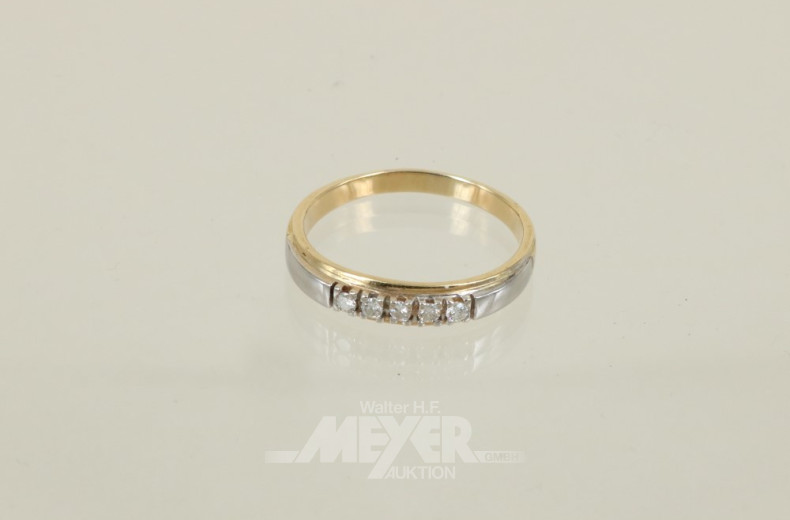 Damenring, 750er GG, ca. 4 g., besetzt