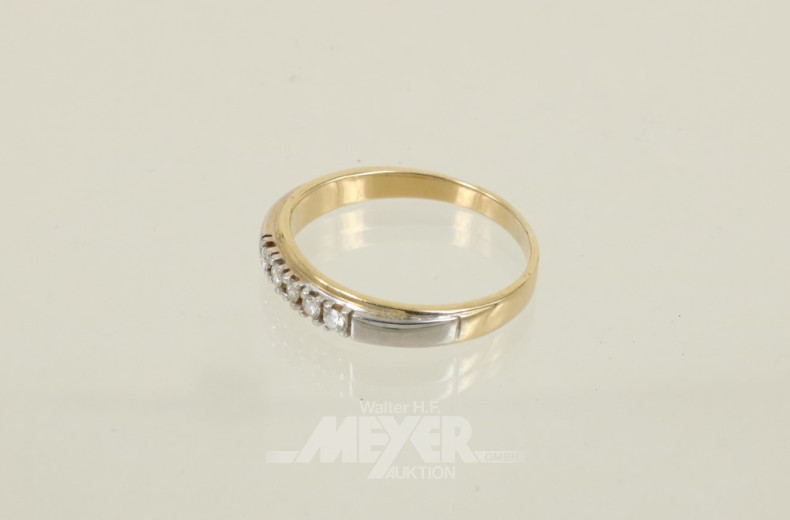 Damenring, 750er GG, ca. 4 g., besetzt