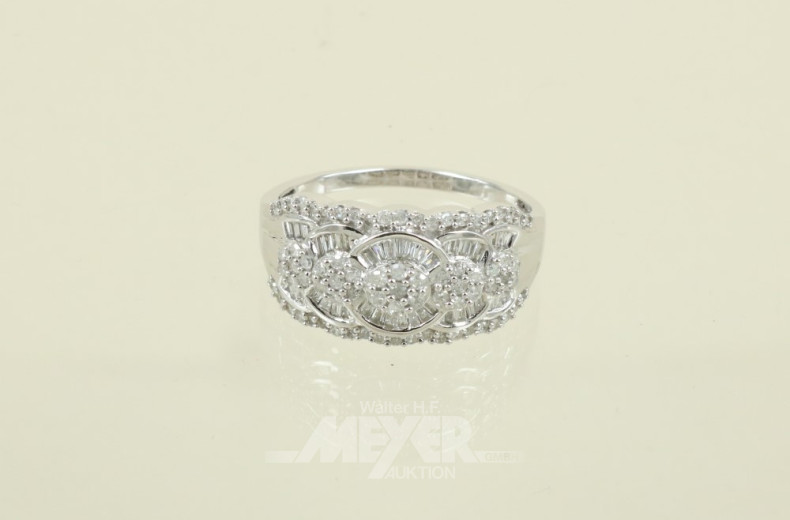 Damenring, 585er WG, voll besetzt mit